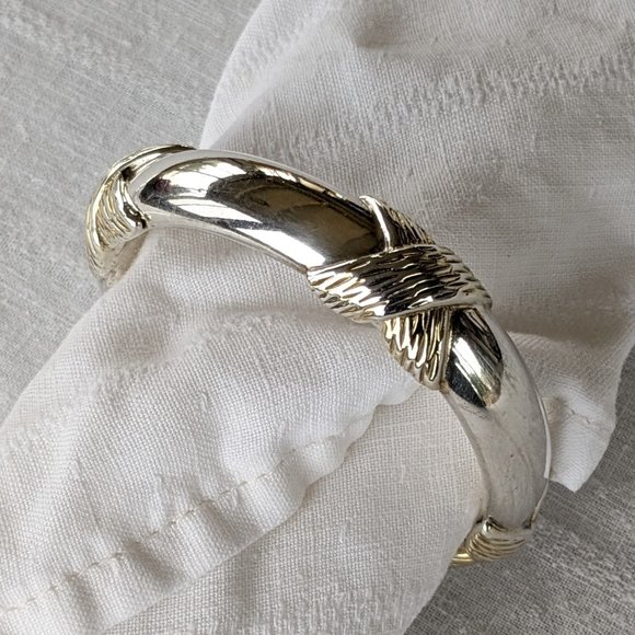 David Varsano 36g Big Electroform Bangle Bracelet, Sterling w Gold Vermeil - Picture 4 of 10